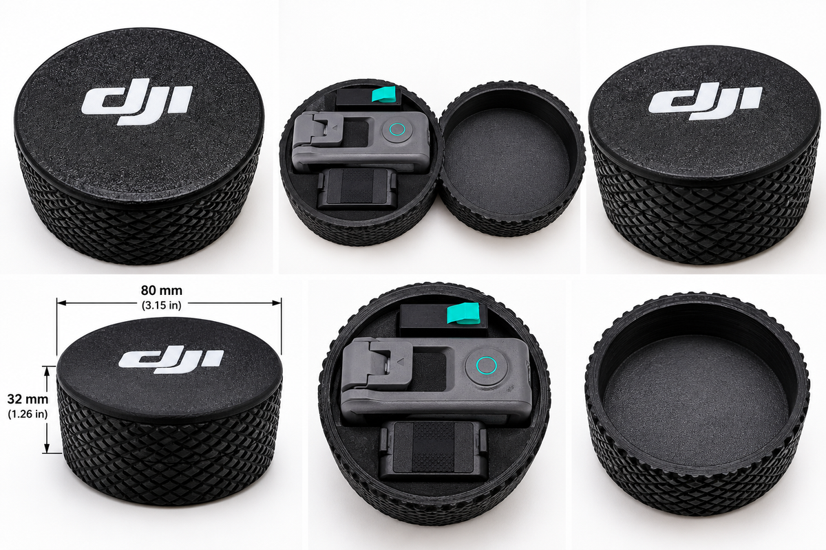 DJI Osmo Action 4 & XTRA Edge Camera Protective Storage Case – Custom 3D Printed | Black