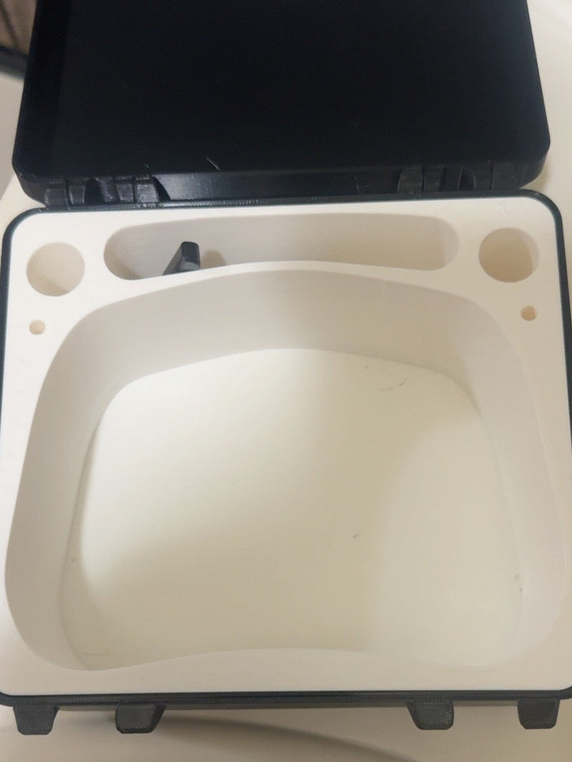 Open RadioMaster Pocket carrying case showing custom white interior compartment